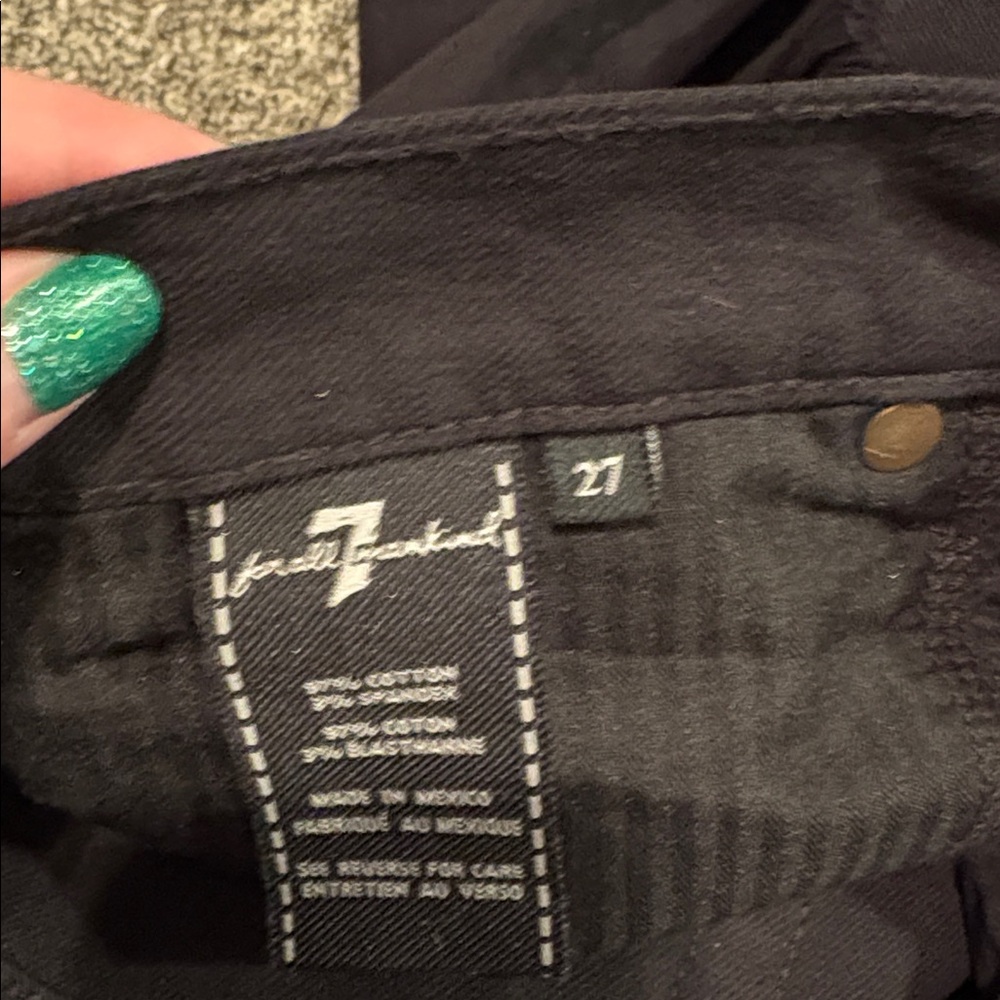 7 for all mankind Sz 27 Black Distressed Jeans - Picture 5 of 5